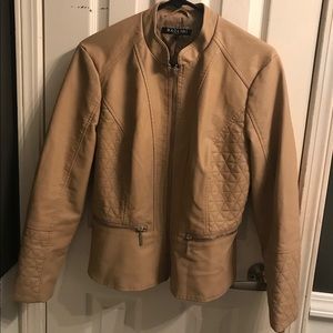 Baccini Vegan Leather Peplum Jacket